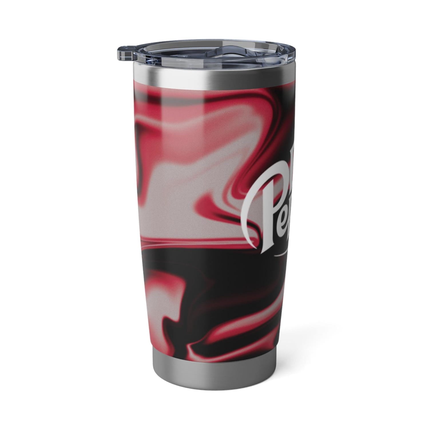 Dr Pepper Gradient Tumbler 20oz, Classic Soda Stainless Steel Cup, Black Red Insulated Travel Mug