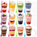 12 Sets Slushy Maker Cup Plastic Cup Slushie Cups with Dome Lids and Straws Reusable 16 oz Plastic Iced Coffee Cups Smoothie Tumbler for Birthdays Summer Party Supplies