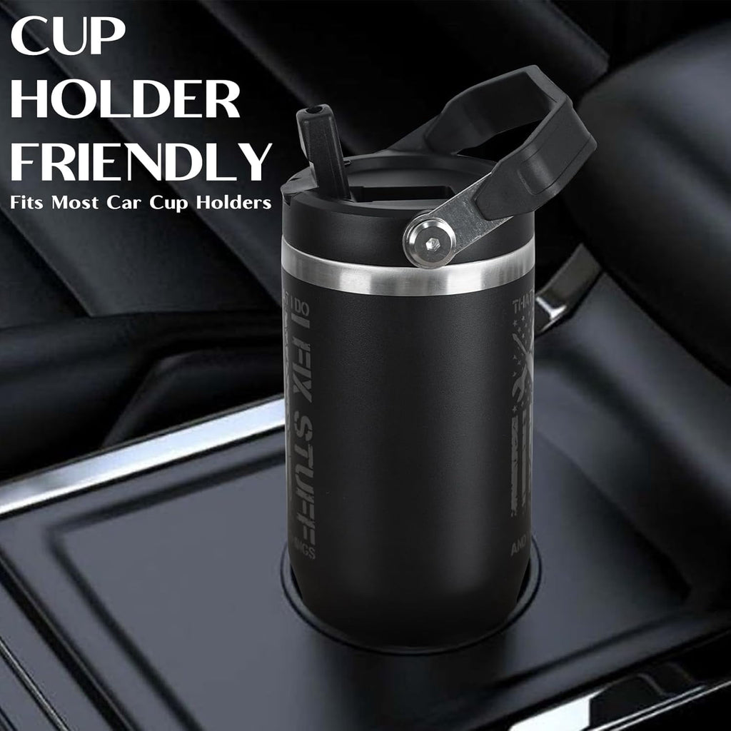 Funny Gifts For Men - That's What I Do I Fix Stuff and I Know Things Cup - 30oz Insulated Tumbler with Handle - Cool Fathers Day,Birthday,Christmas Gifts for Dad,Grandpa,Husband,Uncle