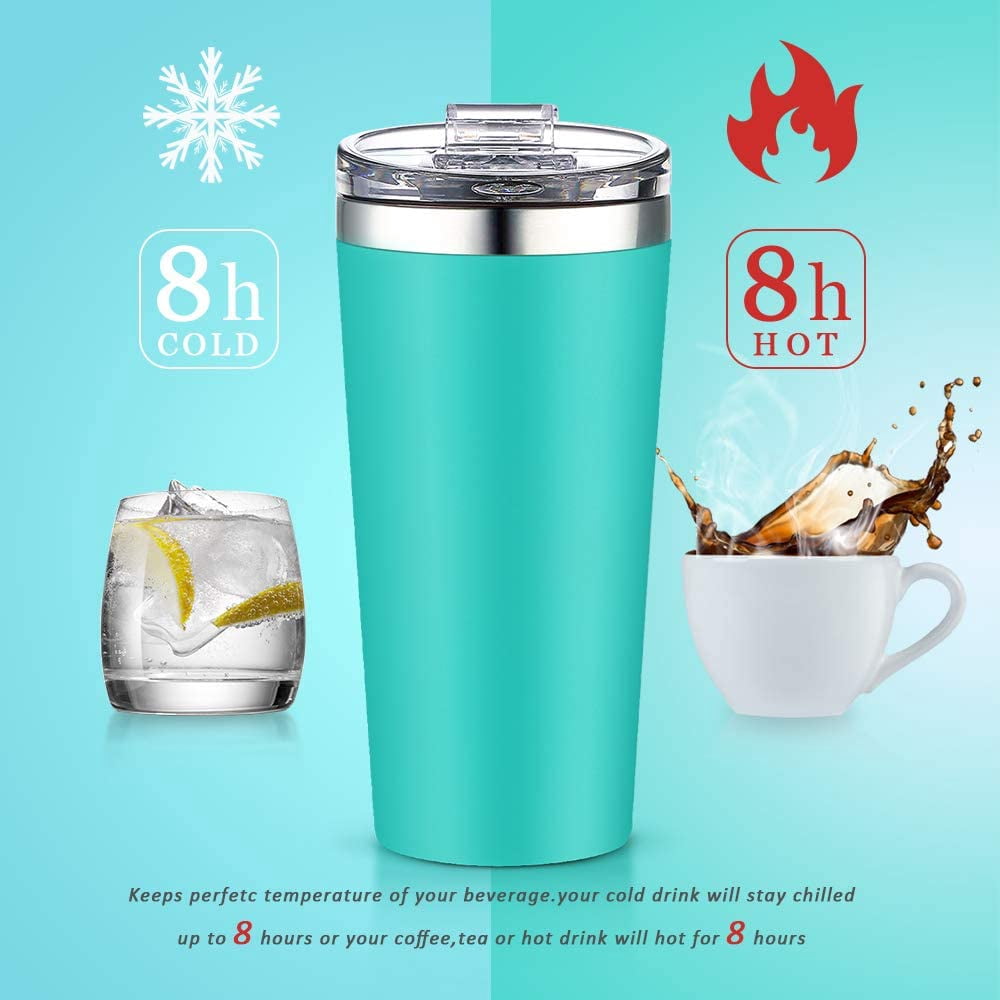 AA Products 16oz Tumbler-Vacuum Insulated Double-Walled 18/8 Stainless Steel Travel Coffee Mug For Cars, Home,Office,School-Blue