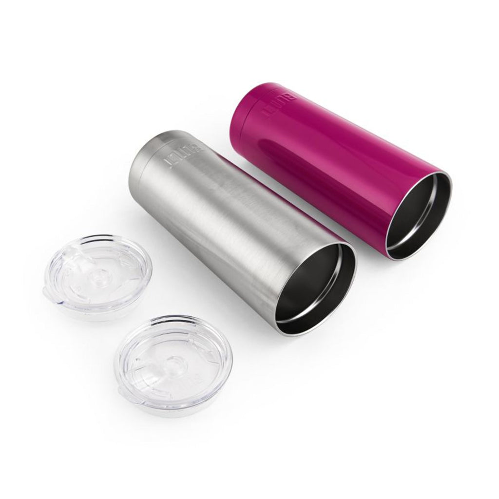 Built (Set of 2) 20-Ounce Double Wall Stainless Steel Tumblers, 20-Ounces, Stainless Steel and Tropical Pink