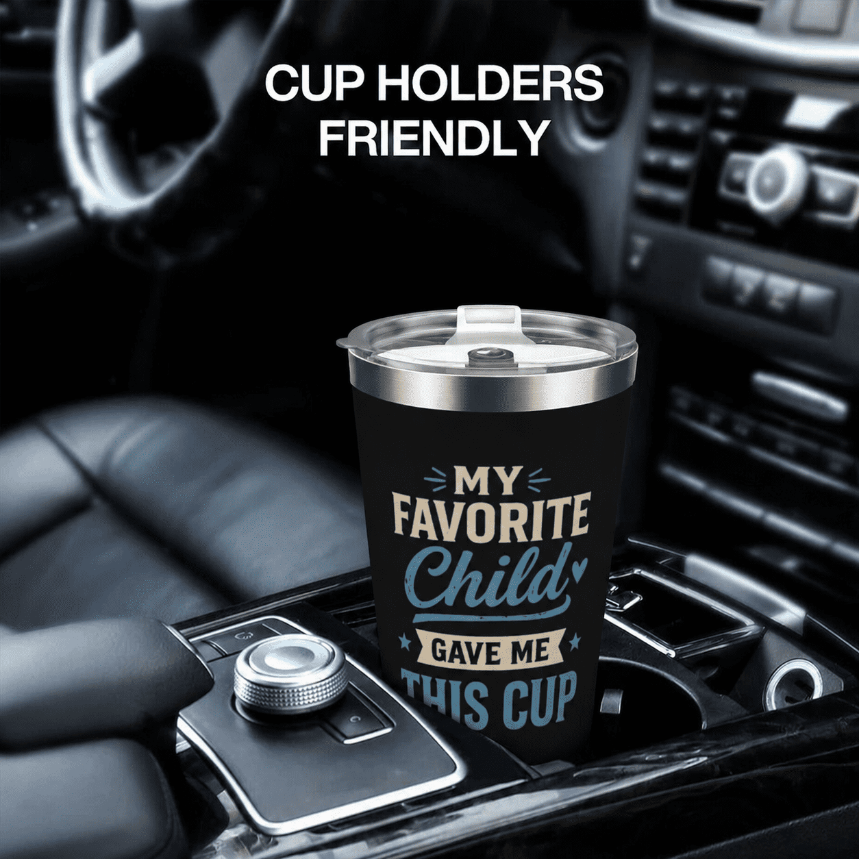 Funny Dad Nutrition Facts 20oz Travel Tumbler for Father's Day Gift My Favorite Child Gave Me This Cup