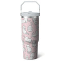 1pc Halloween Bat 30oz Tumbler with Straw & Handle - Insulated Stainless Steel Cup | Holiday Gift for Man Women (Christmas, Valentine's, Birthday) - Tumbler