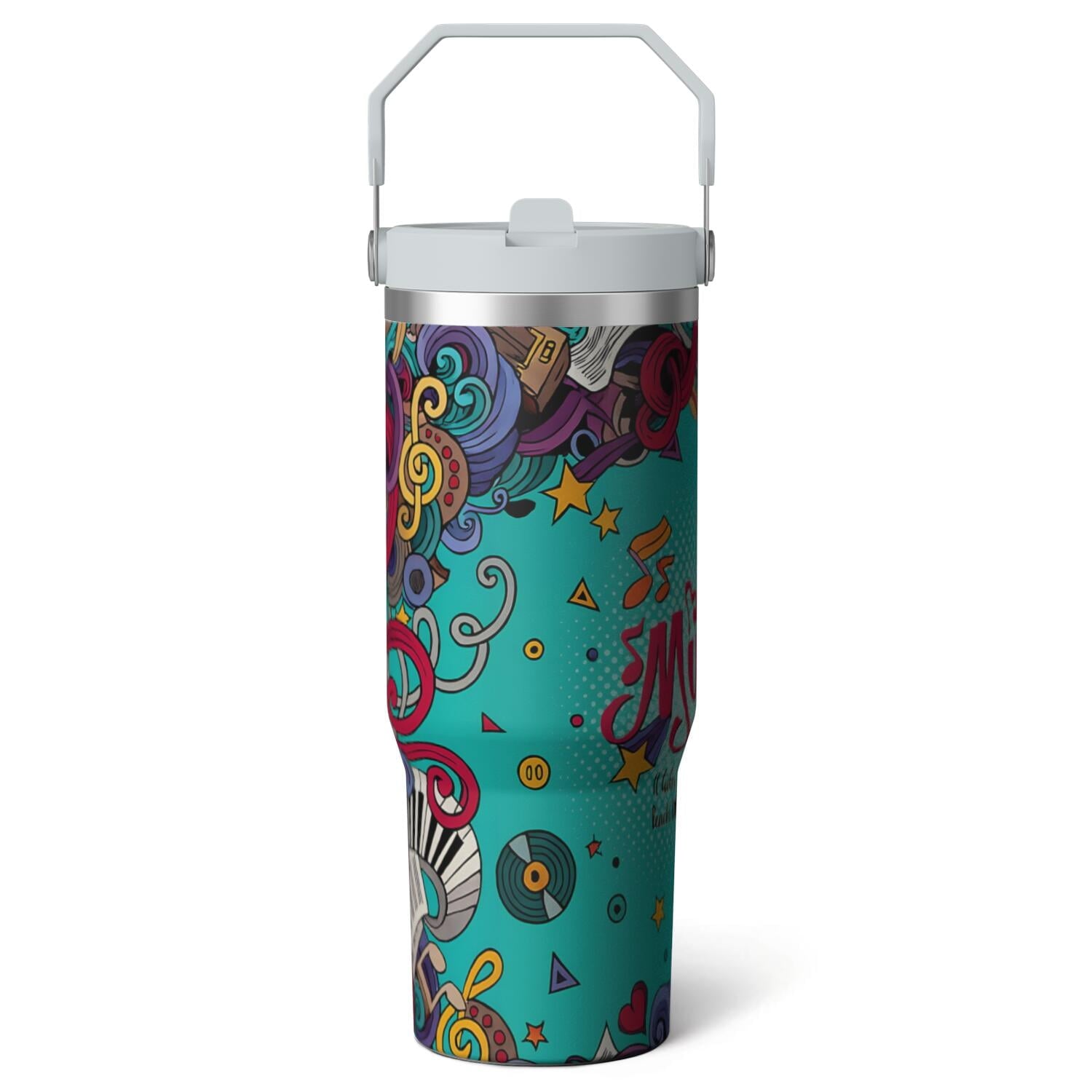 1pc Hummingbird 30oz Tumbler with Straw & Handle - Insulated Stainless Steel Cup | Holiday Gift for Man Women (Christmas, Valentine's, Birthday) - Tumbler