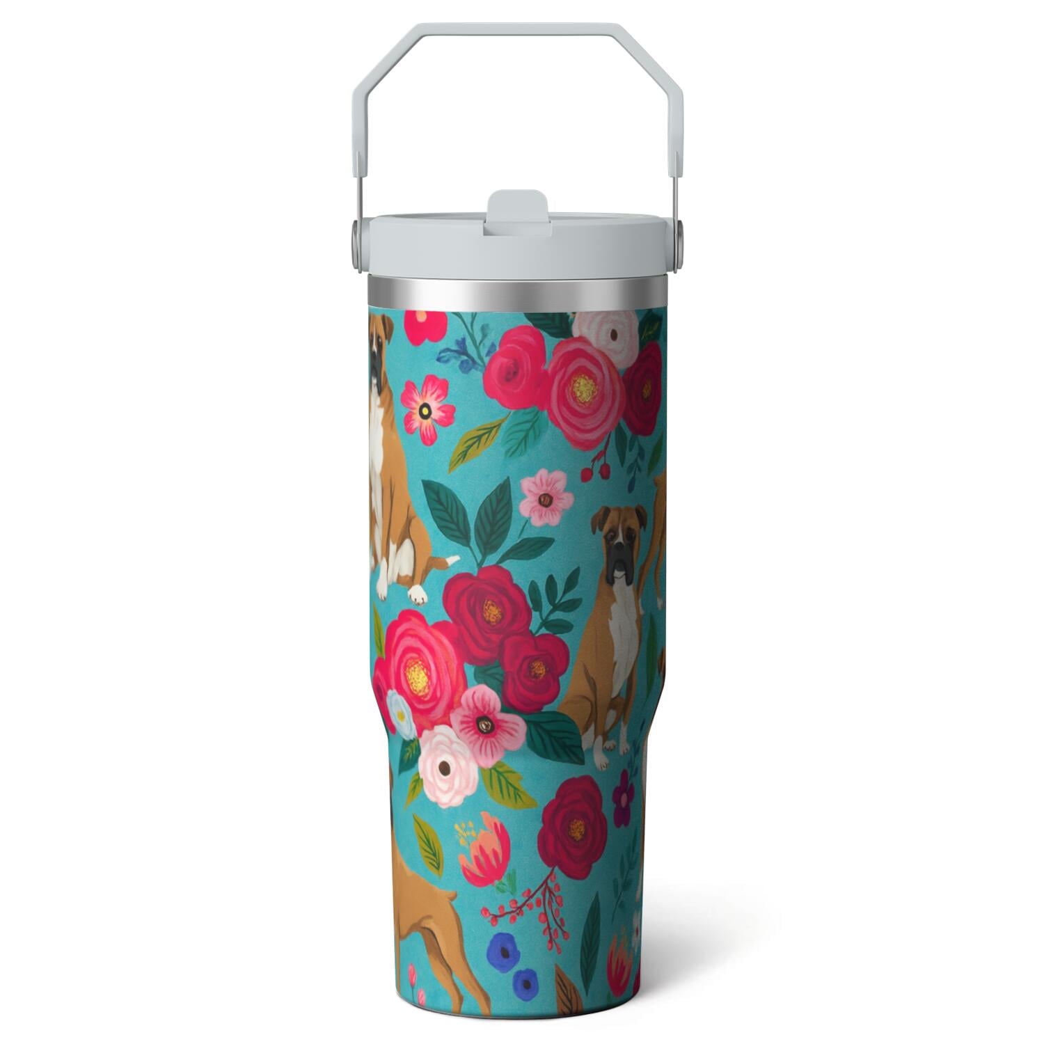 1pc shark 30oz Tumbler with Straw & Handle - Insulated Stainless Steel Cup | Holiday Gift for Man Women (Christmas, Valentine's, Birthday) - Tumbler