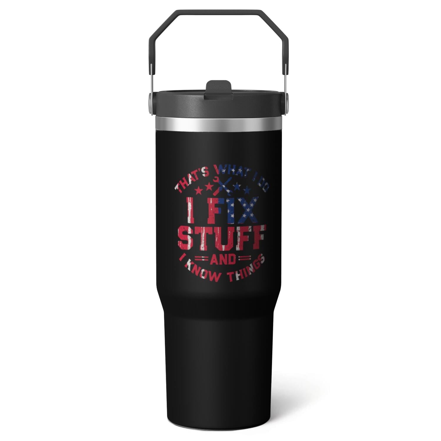 1pc Bow 30oz Tumbler with Straw & Handle - Insulated Stainless Steel Cup | Holiday Gift for Man Women (Christmas, Valentine's, Birthday) - Insulated Tumbler