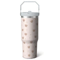 1pc Pink Leopard Print 30oz Tumbler with Straw & Handle - Insulated Stainless Steel Cup | Holiday Gift for Man Women (Christmas, Valentine's, Birthday) - Insulated Tumbler