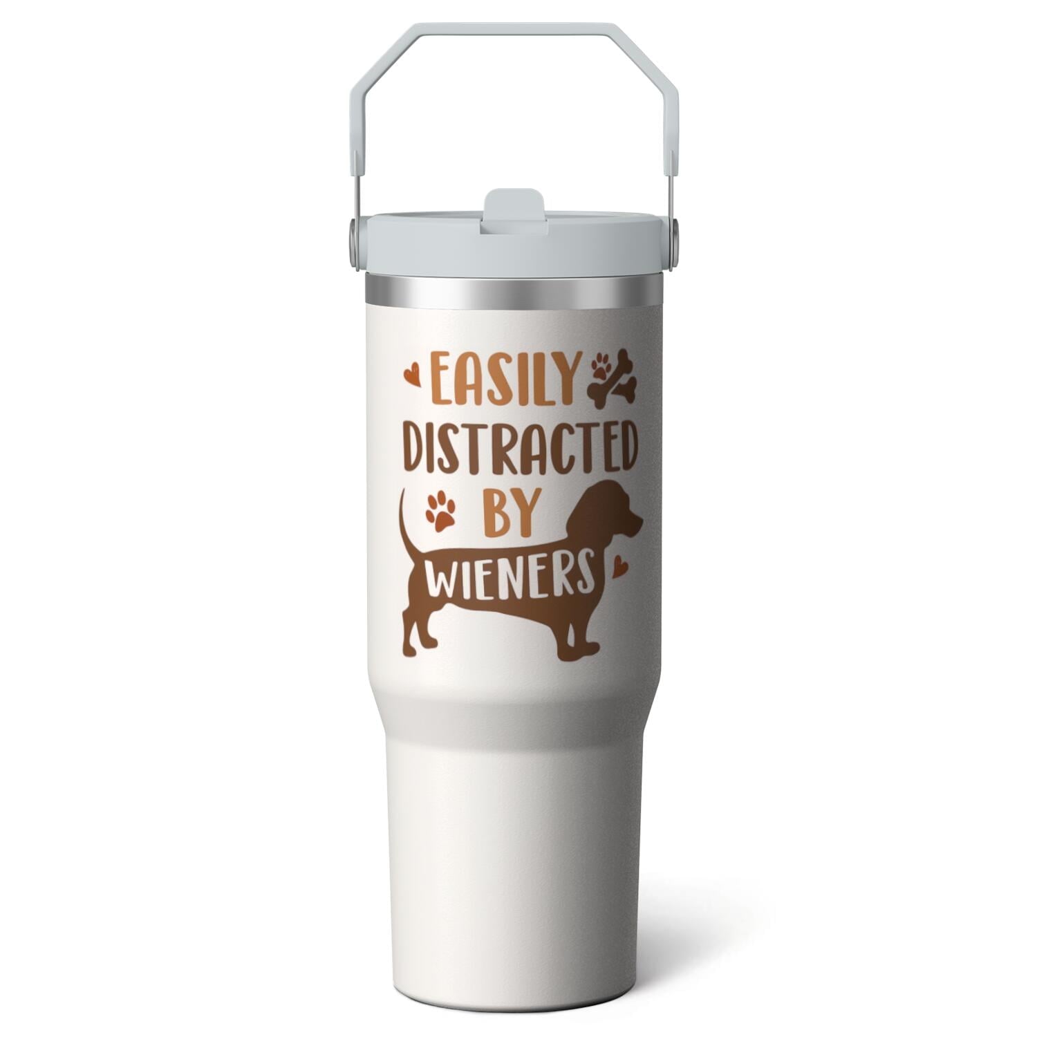 1pc Bow 30oz Tumbler with Straw & Handle - Insulated Stainless Steel Cup | Holiday Gift for Man Women (Christmas, Valentine's, Birthday) - Insulated Tumbler