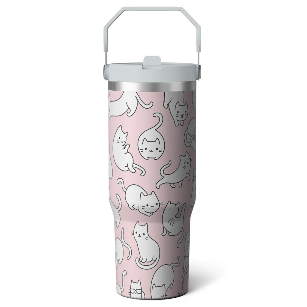 1pc Halloween Bat 30oz Tumbler with Straw & Handle - Insulated Stainless Steel Cup | Holiday Gift for Man Women (Christmas, Valentine's, Birthday) - Insulated Tumbler