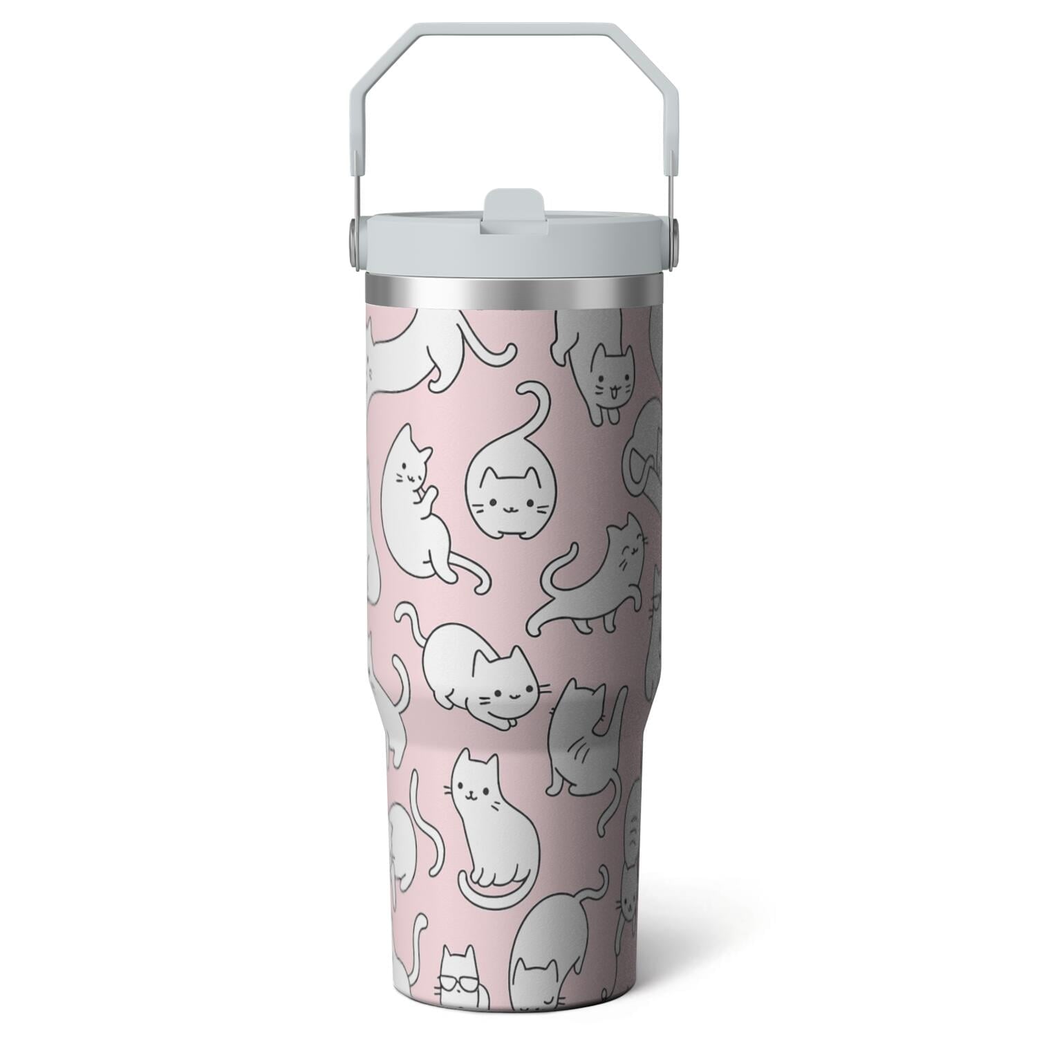 1pc Halloween Bat 30oz Tumbler with Straw & Handle - Insulated Stainless Steel Cup | Holiday Gift for Man Women (Christmas, Valentine's, Birthday) - Insulated Tumbler