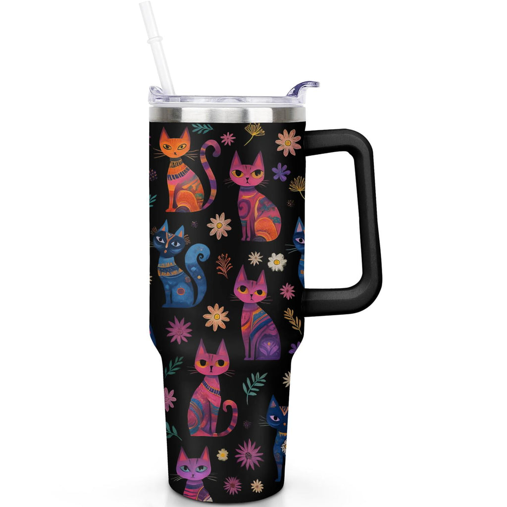 1pc Goose 40oz Tumbler with Straw & Handle - Insulated Stainless Steel Cup | Holiday Gift for Man Women (Christmas, Valentine's, Birthday) - Insulated Tumbler