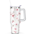 1pc cherry 40oz Tumbler with Straw & Handle - Insulated Stainless Steel Cup | Holiday Gift for Man Women (Christmas, Valentine's, Birthday) - Insulated Tumbler