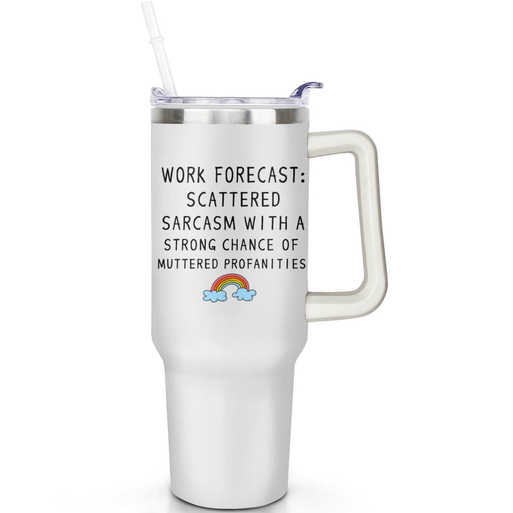 1pc daisy 40oz Tumbler with Straw & Handle - Insulated Stainless Steel Cup | Holiday Gift for Man Women (Christmas, Valentine's, Birthday) - Tumbler