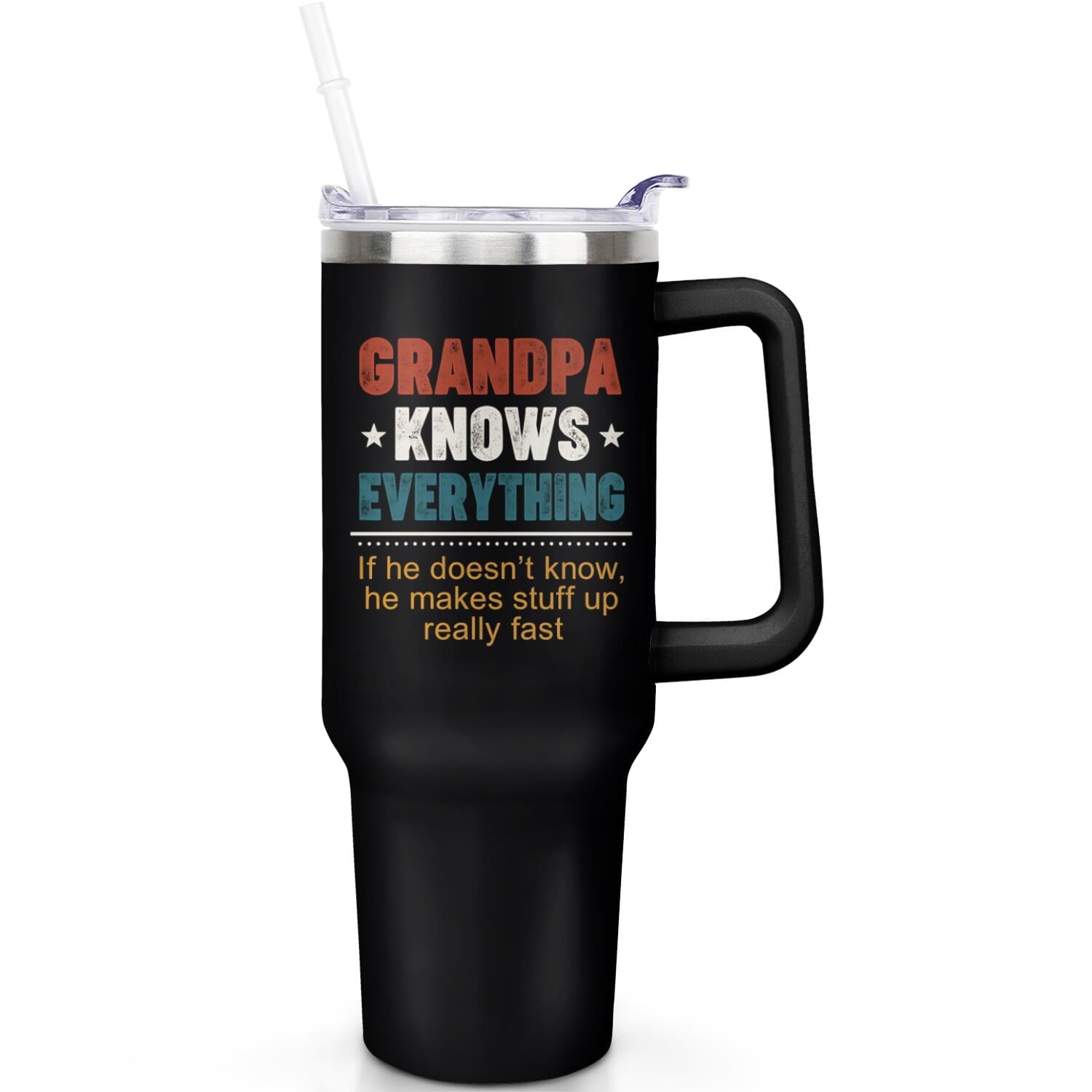 1pc cherry 40oz Tumbler with Straw & Handle - Insulated Stainless Steel Cup | Holiday Gift for Man Women (Christmas, Valentine's, Birthday) - Insulated Tumbler
