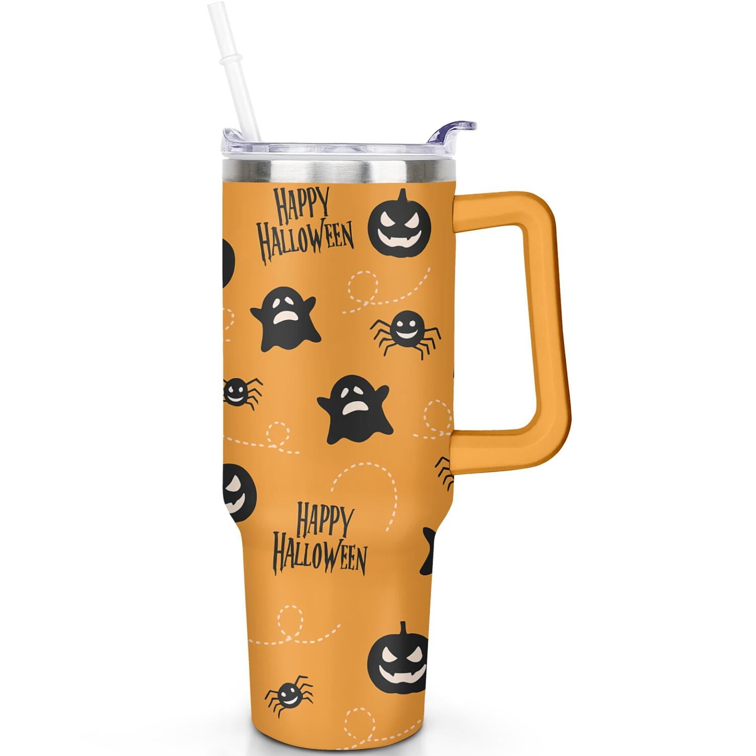 1pc Paw prints 40oz Tumbler with Straw & Handle - Insulated Stainless Steel Cup | Holiday Gift for Man Women (Christmas, Valentine's, Birthday) - Insulated Tumbler