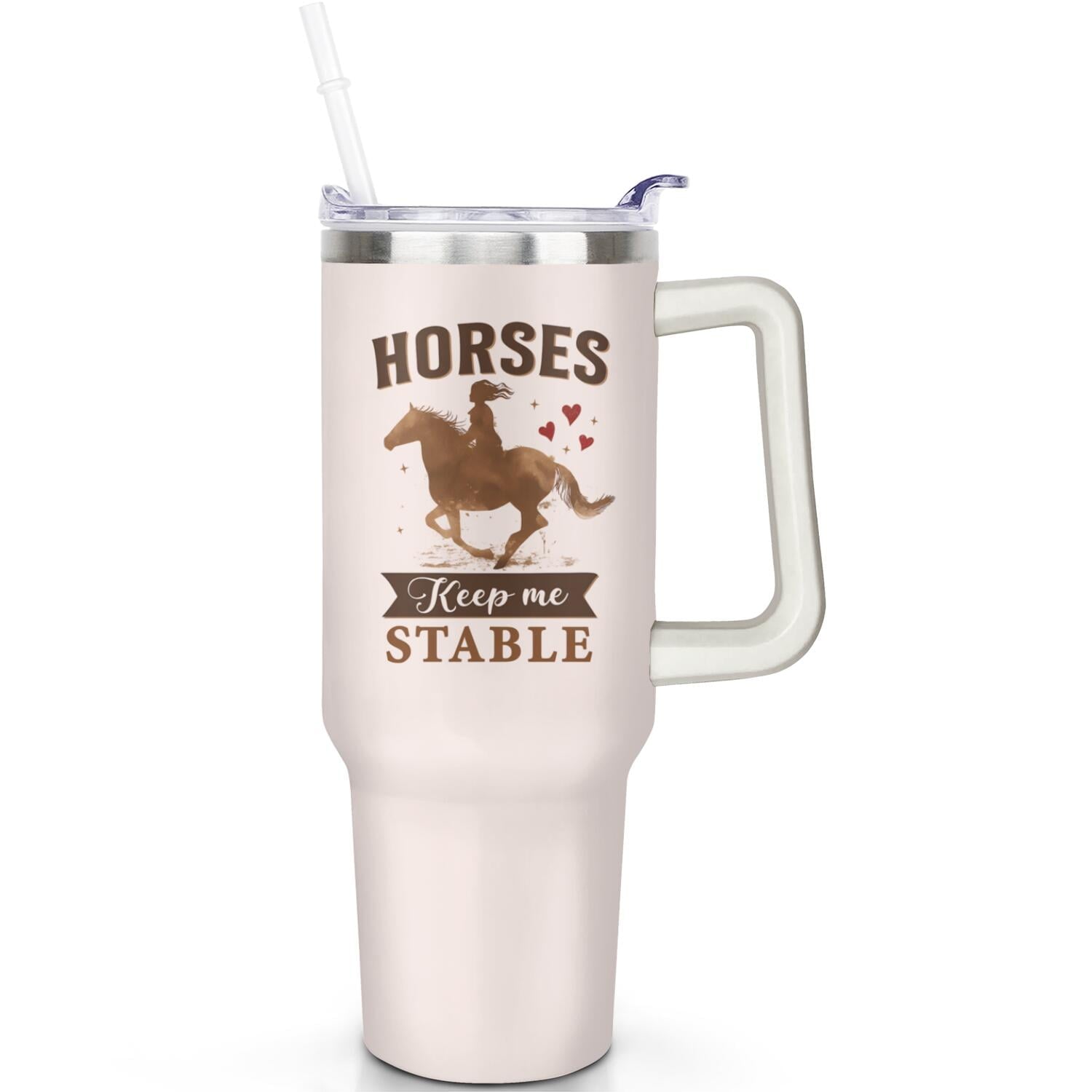 1pc daisy 40oz Tumbler with Straw & Handle - Insulated Stainless Steel Cup | Holiday Gift for Man Women (Christmas, Valentine's, Birthday) - Tumbler