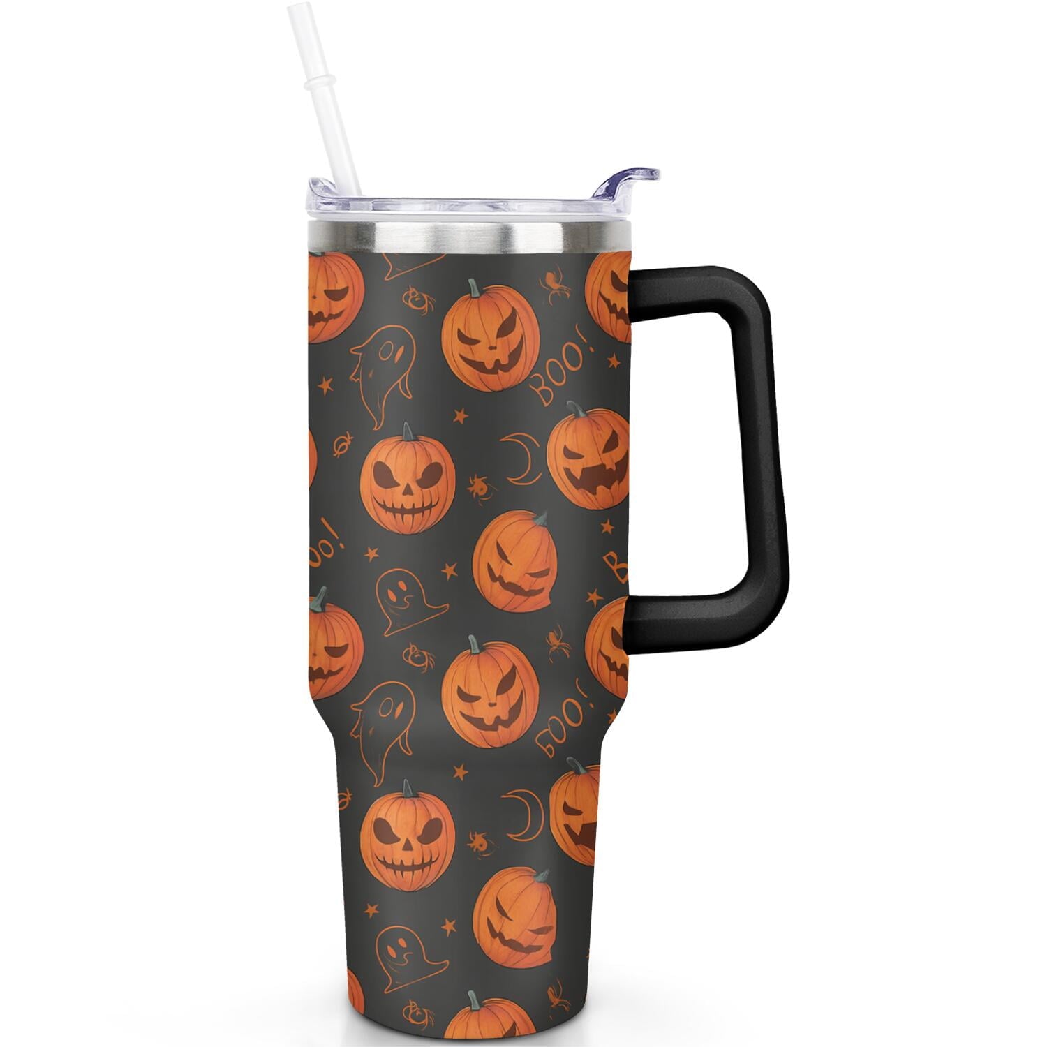 1pc Paw prints 40oz Tumbler with Straw & Handle - Insulated Stainless Steel Cup | Holiday Gift for Man Women (Christmas, Valentine's, Birthday) - Insulated Tumbler