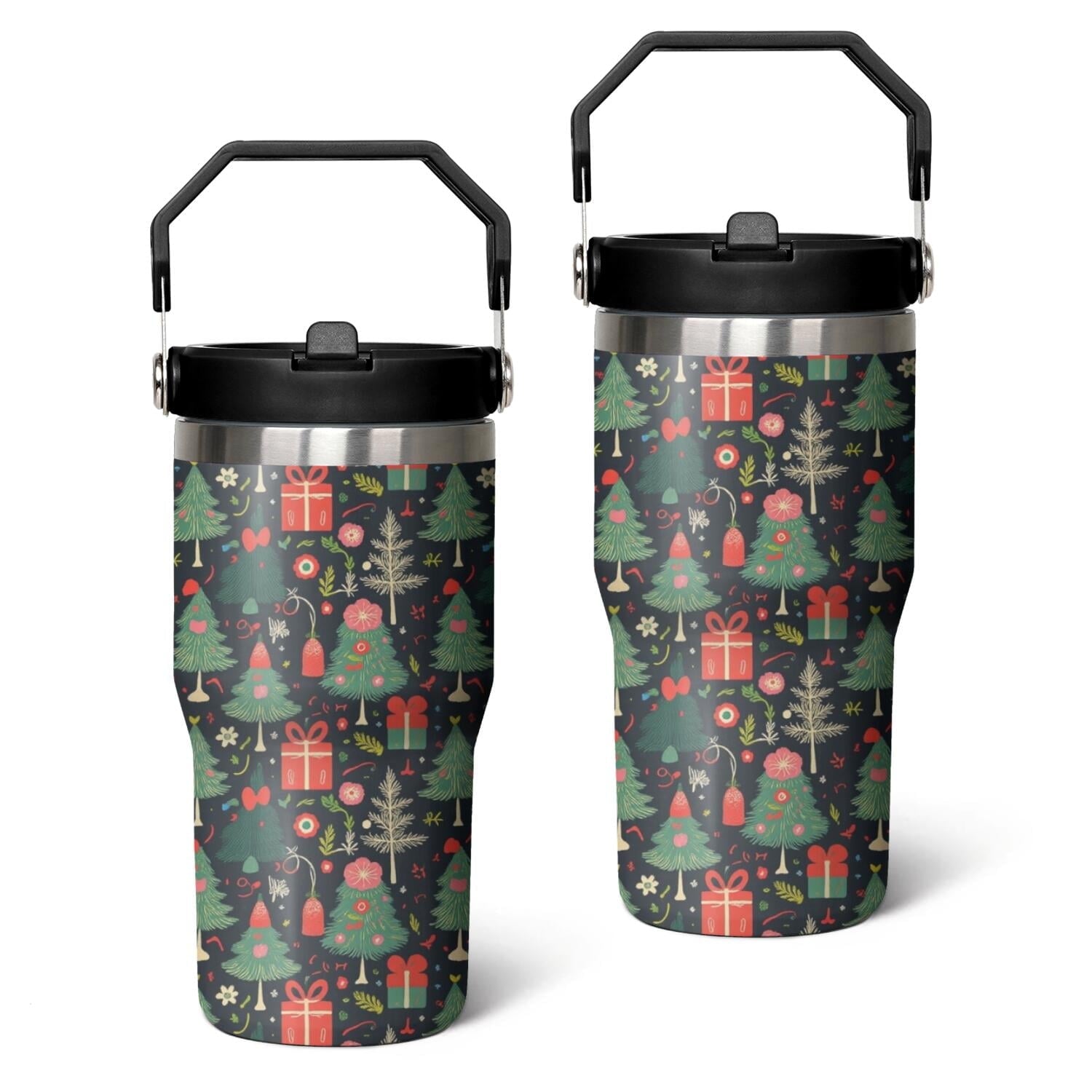20 Oz Tumbler Christmas Tree Gift Tumbler with Lid and Straw, Birthday Gift Cup for Friend Women Men Coffee Travel Mug Thanksgiving Day Halloween Christmas Gift Water Bottle - Tumbler