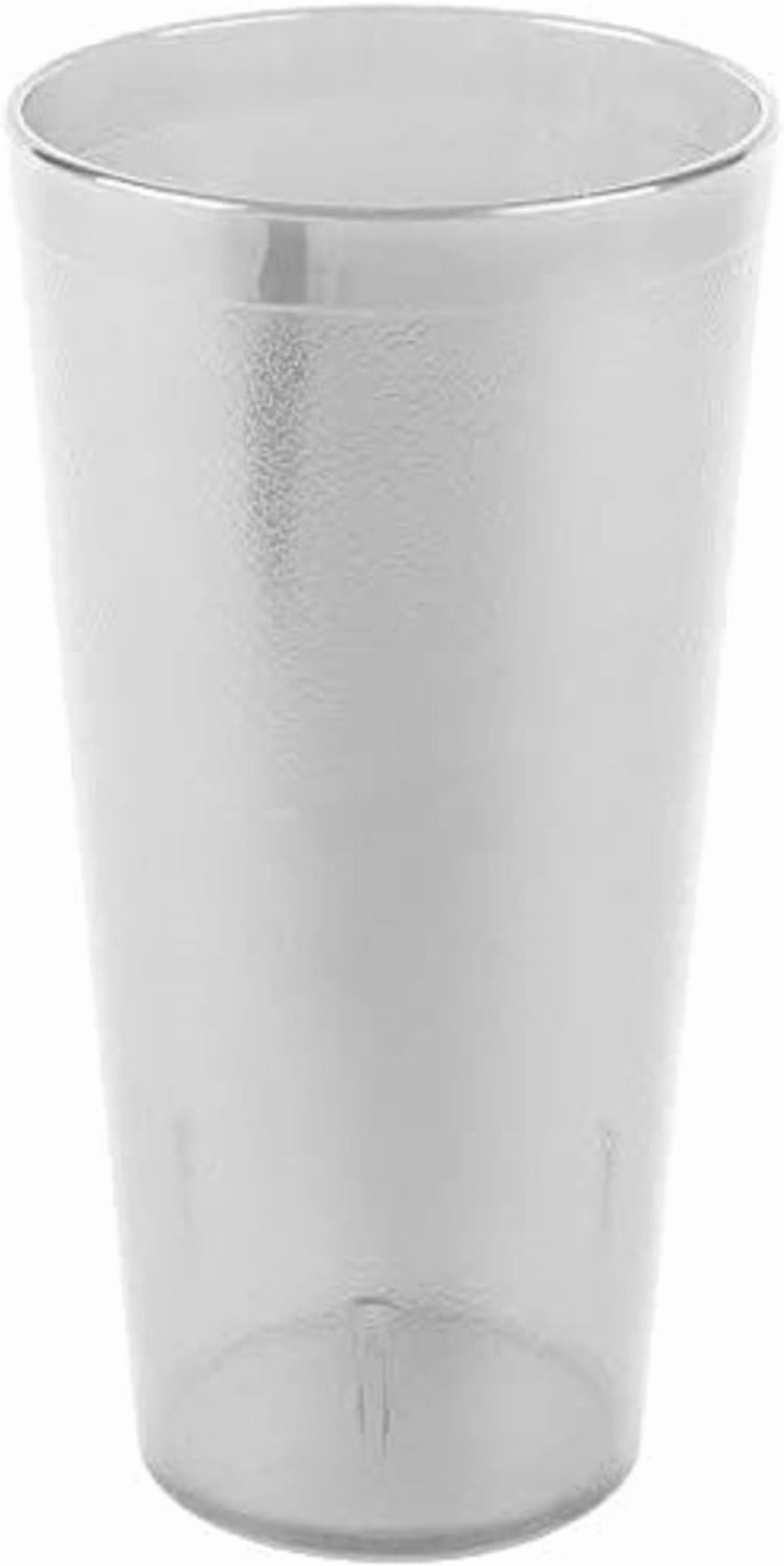 TrueCraftware- Set of 12 Pebbled Tumbler/Drinking Cups 16-Ounce Clear Color- Reusable Premium Water Iced Tea Glasses Stackable Dishwasher Safe Break-Resistant for Home and Restaurants