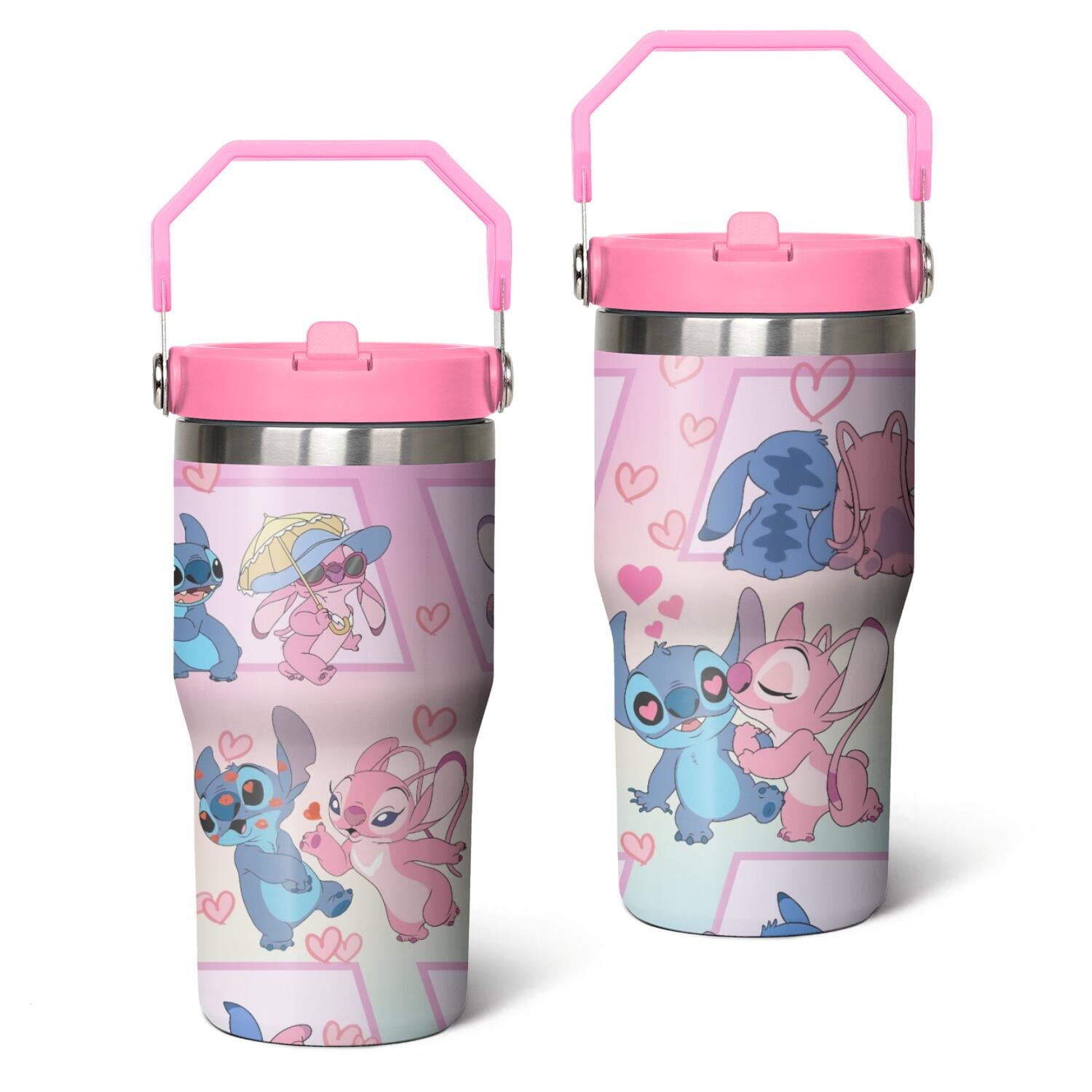 20oz Cartoon Movie Stainless Steel Tumbler with Lid and Straw,Spill Proof Cartoon Travel Cup for Cartoon Lovers,Double Wall Vacuum Insulated Coffee Mug with Top Handle Pink - Insulated Tumbler