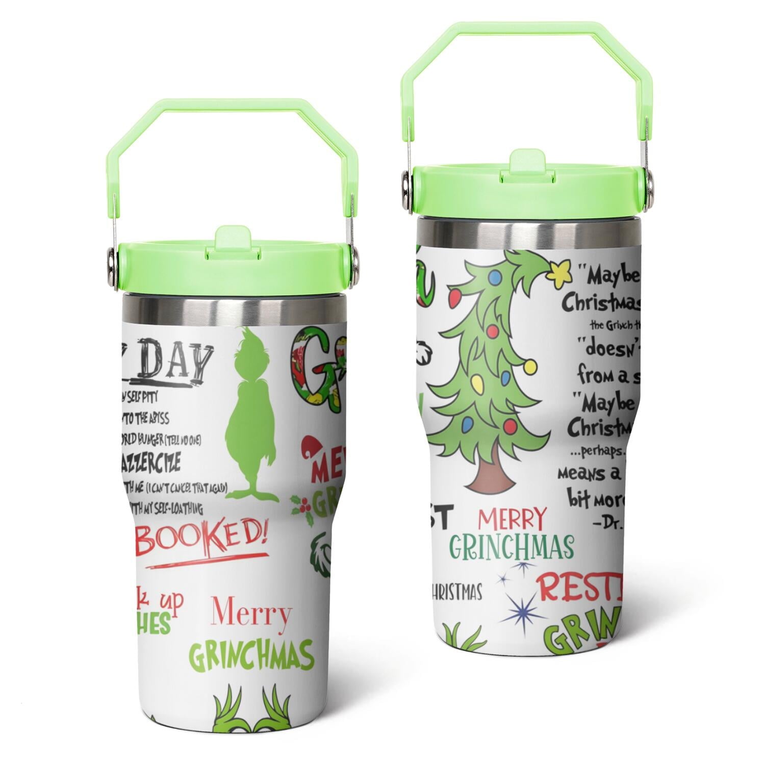 20oz Stainless Steel Tumbler with Lid and Straw,Spill Proof  Travel Cup Double Wall Vacuum Insulated Coffee Mug with Top Handle Crimson - Tumbler