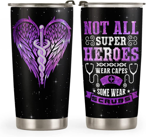 20oz Nurse Gifts for Women, Gifts for Nurse, Medical Assistant Gifts, Coffee Thermos for Women, Nurse Practitioner Gifts for Women Hero Nurse Tumbler Cup, Insulated Travel Coffee Mug with Lid