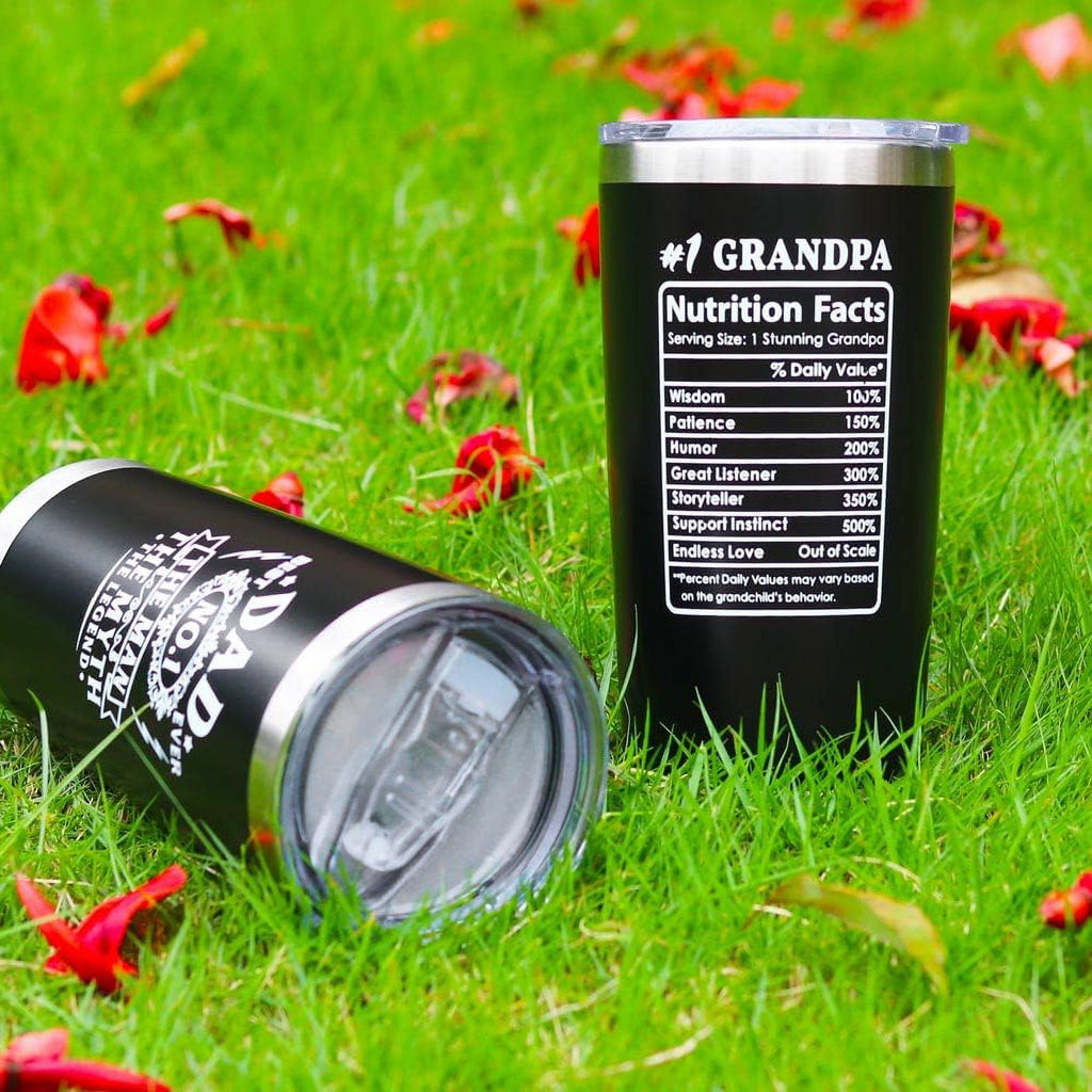 Gifts for Grandpa Gifts Tumbler, Best Grandpa Gifts from Grandchildren Grandkids - Best Grandpa Ever Gifts, 1 Grandpa Cup, Grandfather Gifts from Granddaughter Grandson Coffee Mug, 20oz