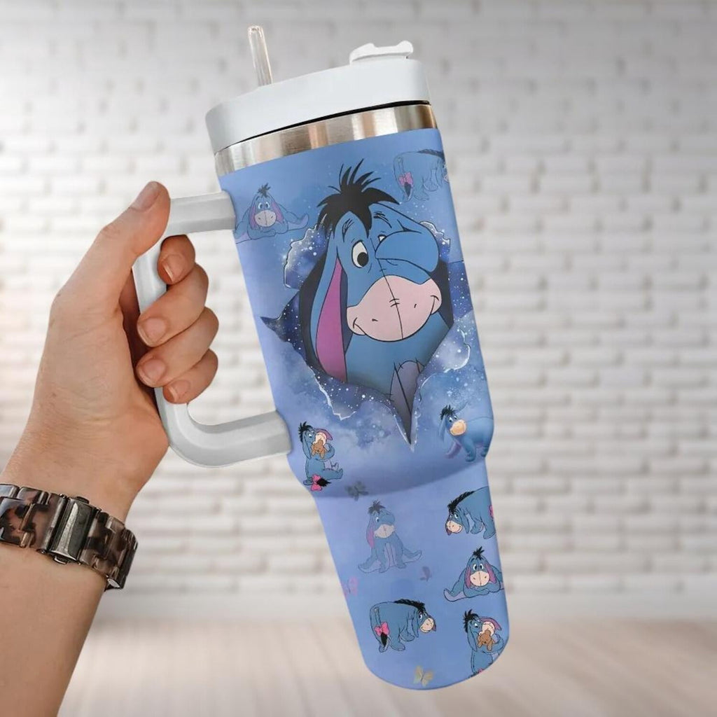 Winnie The Pooh Eeyore Tumbler 40 Oz, Just A Girl Who Loves Eeyore Tumbler, CARTOON Cartoon Tumbler Cups, Movie Insulated Tumbler