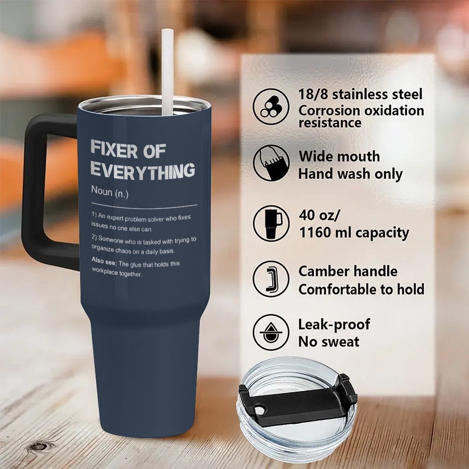 Let Me Drop Everything 40oz Stainless Steel Insulated Tumbler, Funny Gifts for Coworker Boss Day Gift for Men, Fixer of Everything Gifts for Birthday/Christmas/Appreciation Office Mug