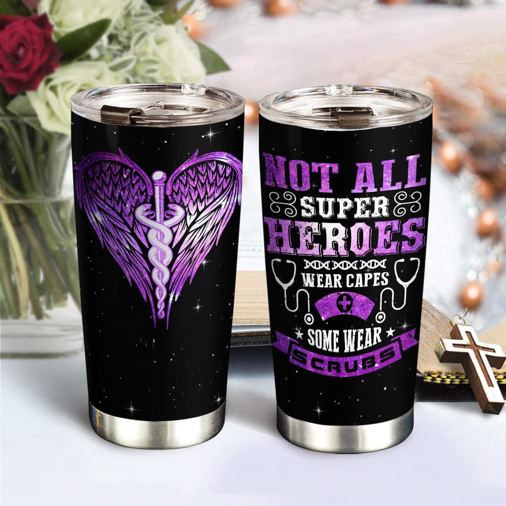 20oz Nurse Gifts for Women, Gifts for Nurse, Medical Assistant Gifts, Coffee Thermos for Women, Nurse Practitioner Gifts for Women Hero Nurse Tumbler Cup, Insulated Travel Coffee Mug with Lid