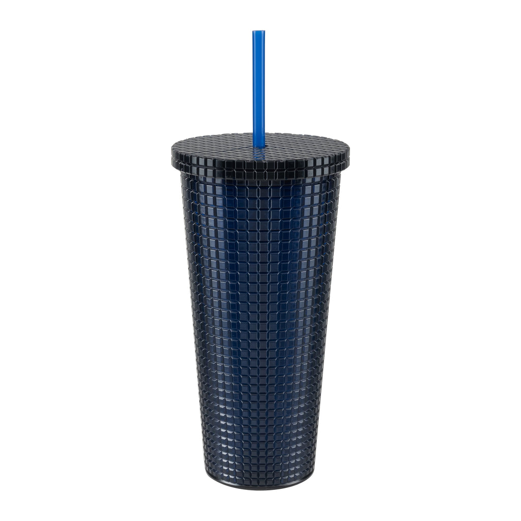 Cool Gear 3-Pack 23 oz Jem Chiller with Reusable Straw | Dishwasher Safe, Spillproof, Double-Wall Insulated Travel Tumbler | Trendy, Textured Design - Variety Pack