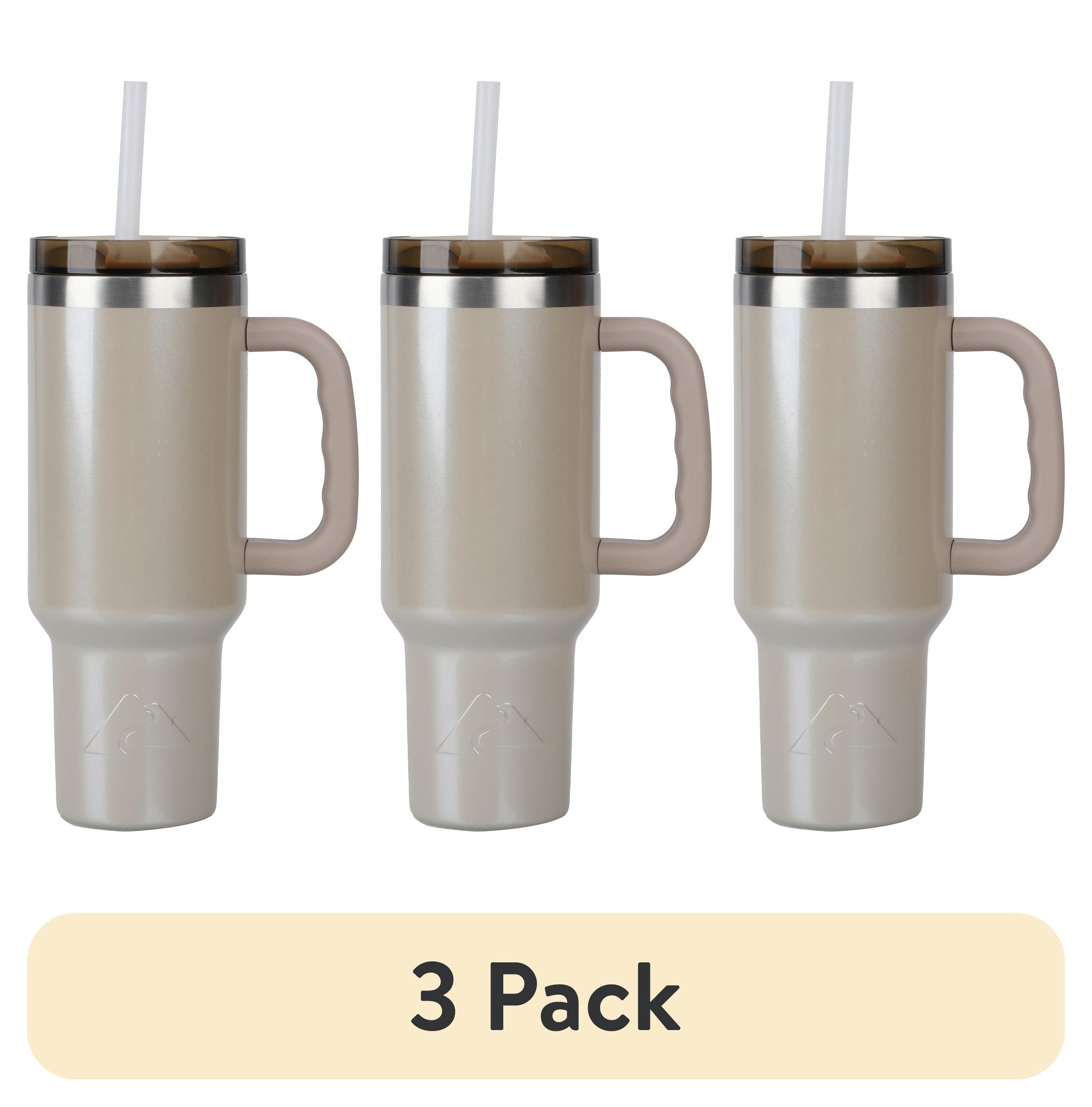 (6 pack) Ozark Trail 40 oz Stainless Steel Insulated Tumbler with Handle, Black - Insulated Tumbler