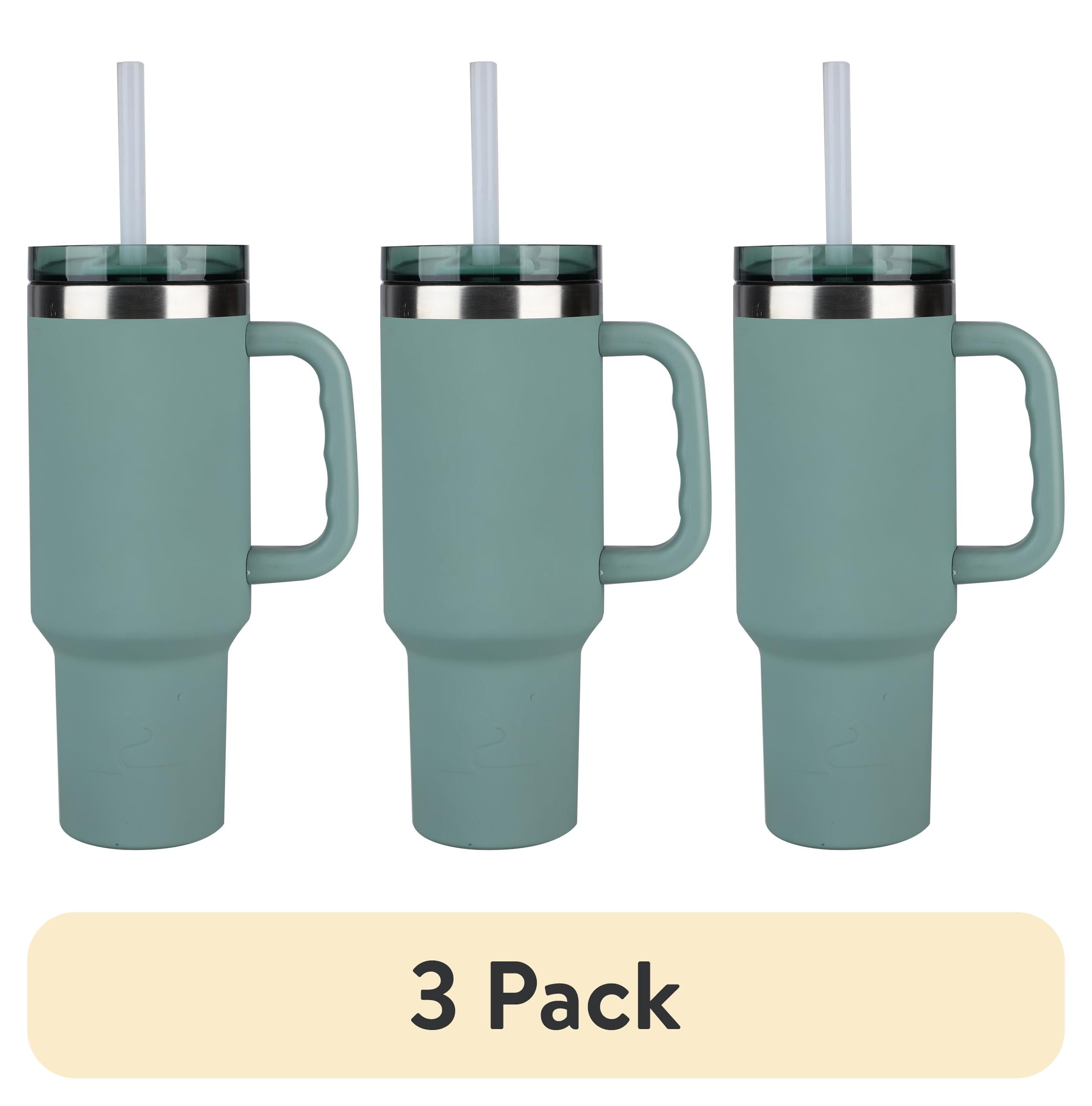 (6 pack) Ozark Trail 40 oz Stainless Steel Insulated Tumbler with Handle, Black - Insulated Tumbler