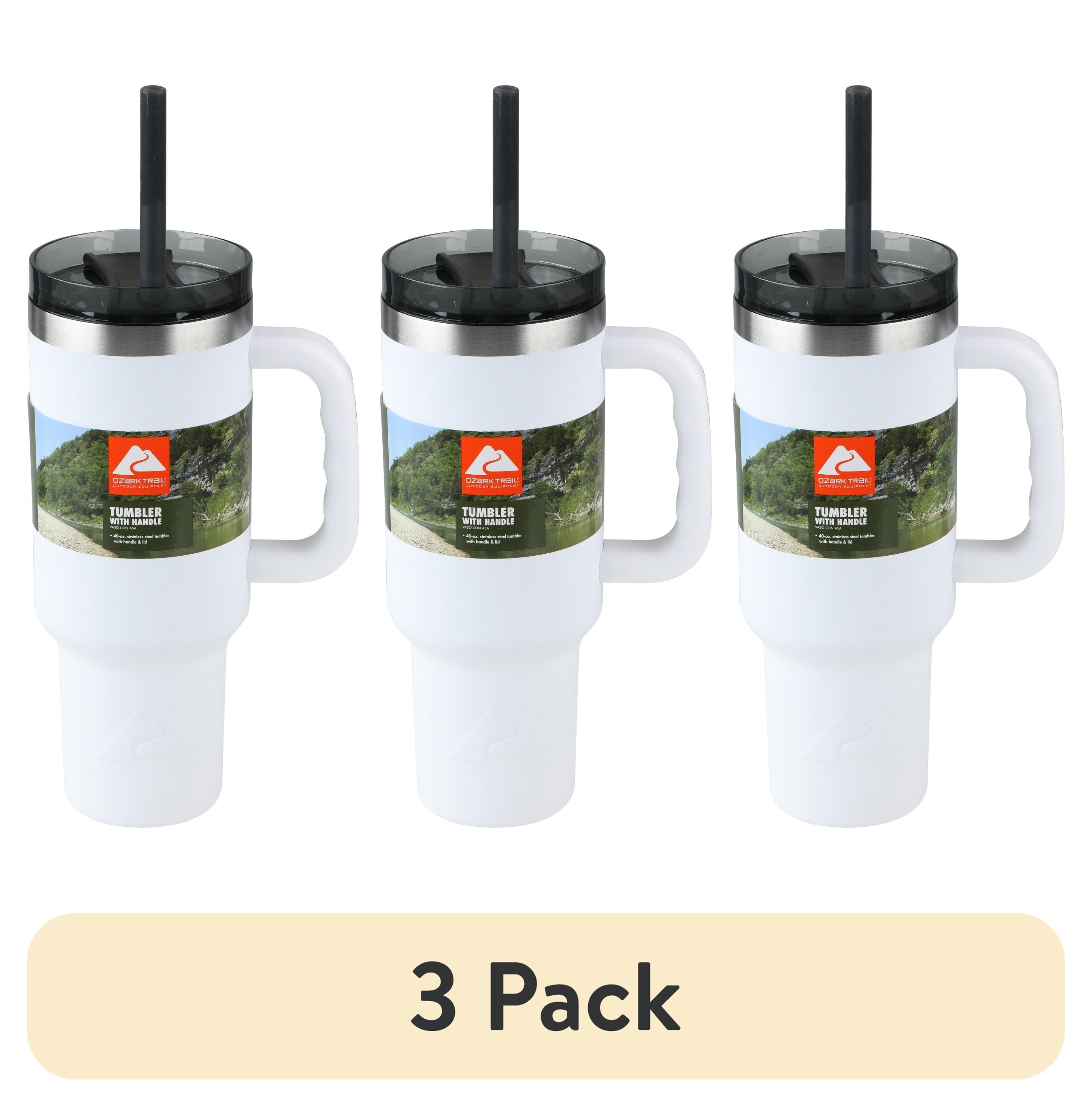 (6 pack) Ozark Trail 40 oz Stainless Steel Insulated Tumbler with Handle, Black - Insulated Tumbler