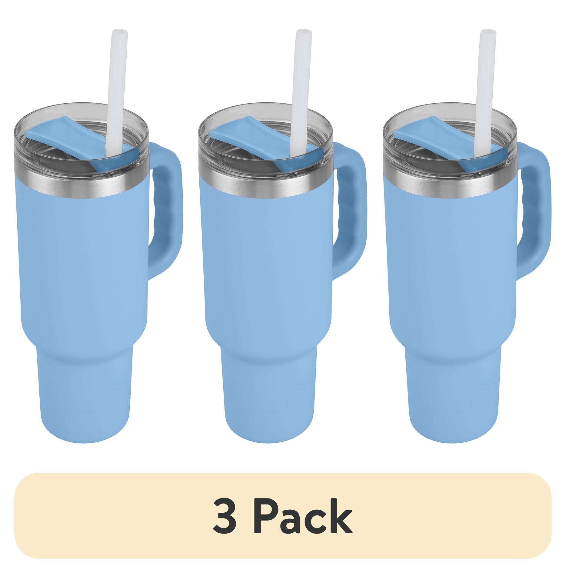 (6 pack) Ozark Trail 40 oz Stainless Steel Insulated Tumbler with Handle, Black - Insulated Tumbler
