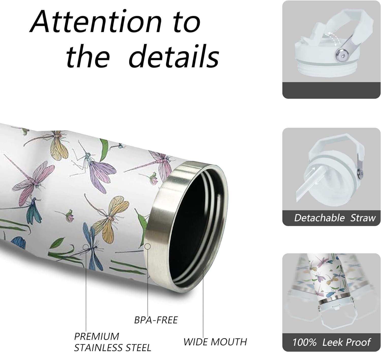 30 oz Purple Butterfly Tumbler with Handle and Filp Straw, Stainless Steel Cup with Lid and Straw, Travel Coffee Mug Insulated Water Bottle,Christmas Birthday Mothers Day Gifts for Women Animal Lovers - Tumbler