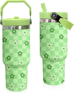 Elephant Mug 30 oz Tumbler with Handle Flip Straw Leak Proof - Insulated Travel Coffee Mug