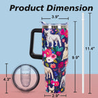 Pitbull Gifts Dog Tumbler Cup for Women Men 40oz Stainless Steel Insulated Travel Mug with Lid and Straw