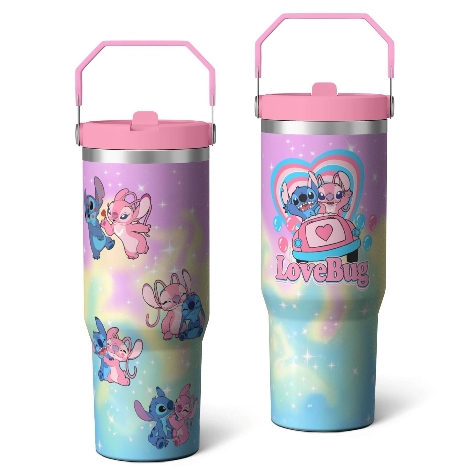 30oz Cartoon Movie Stainless Steel Tumbler with Lid and Straw,Spill Proof Cartoon Travel Cup for Cartoon Lovers,Double Wall Vacuum Insulated Coffee Mug with Top Handle Blue - Tumbler