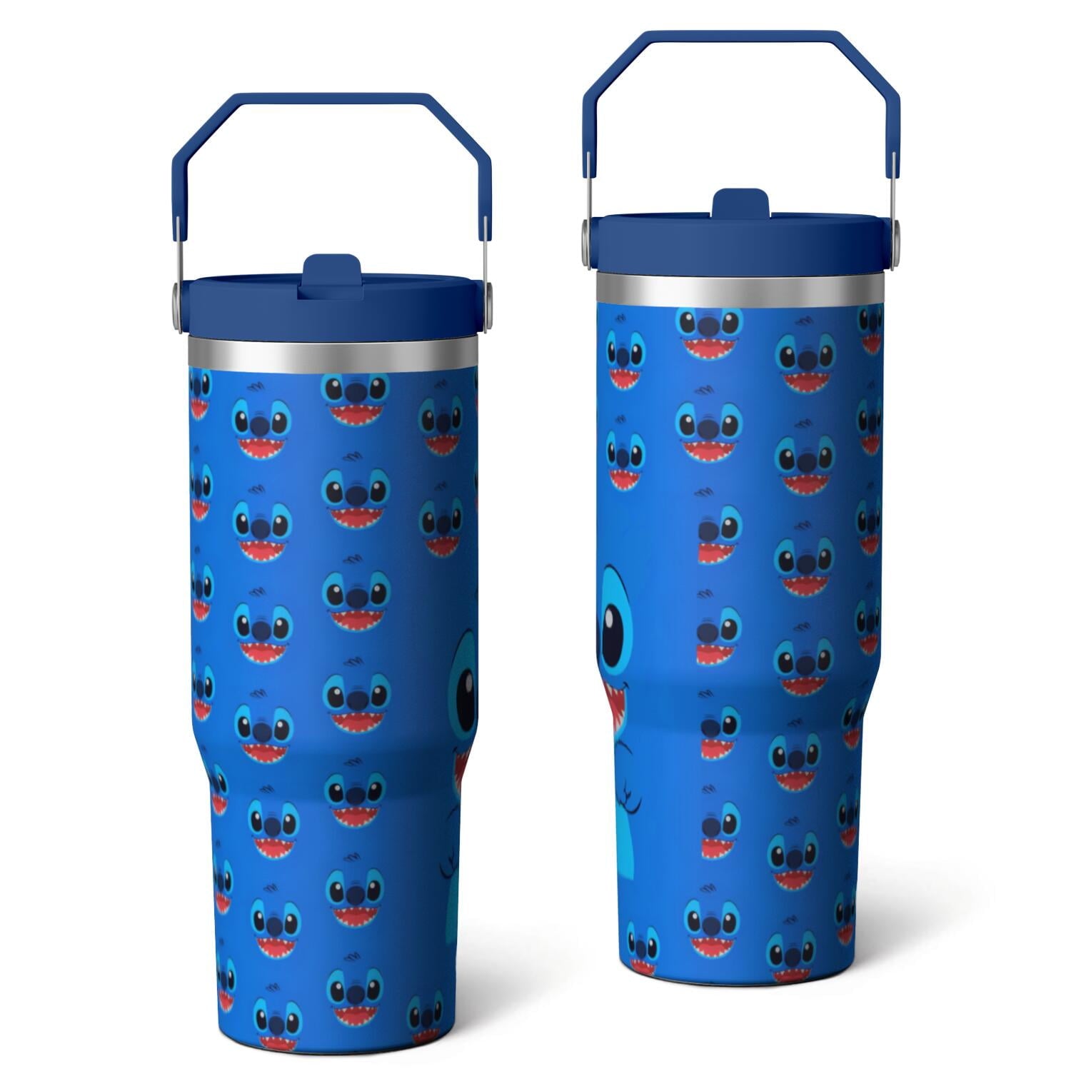 30oz Cartoon Movie Stainless Steel Tumbler with Lid and Straw,Spill Proof Cartoon Travel Cup for Cartoon Lovers,Double Wall Vacuum Insulated Coffee Mug with Top Handle Blue - Tumbler