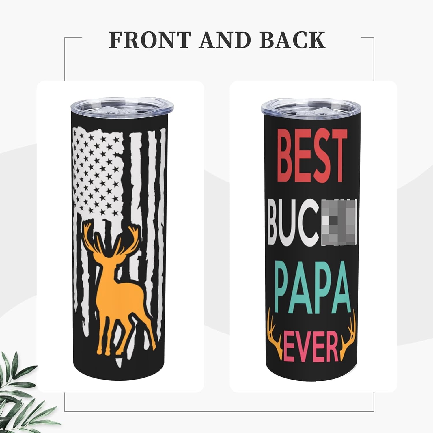 Dad Gifts, Best Papa Ever Tumbler Cups with Lid - Tumblers Straight Mug 20 Oz - Double Wall Insulated Coffee Mug - Holidays Birthday Gifts for Father Grandpa