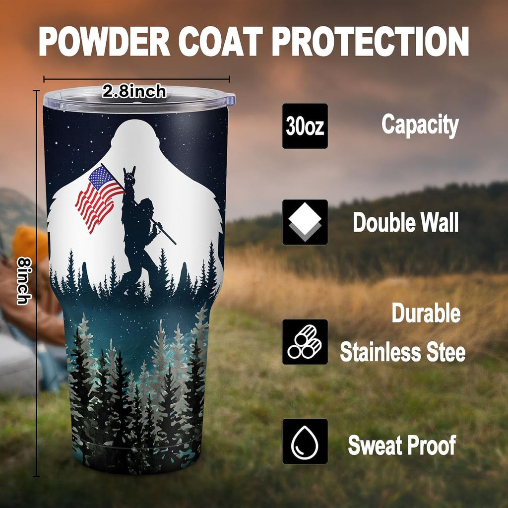 Bigfoot Gifts - Bigfoot Tumbler, Sasquatch Gifts, Big Foot Sasquatch Gifts, Big foot Gifts for Men Women, Gifts for Bigfoot Lovers, 30oz Tumbler with Lid