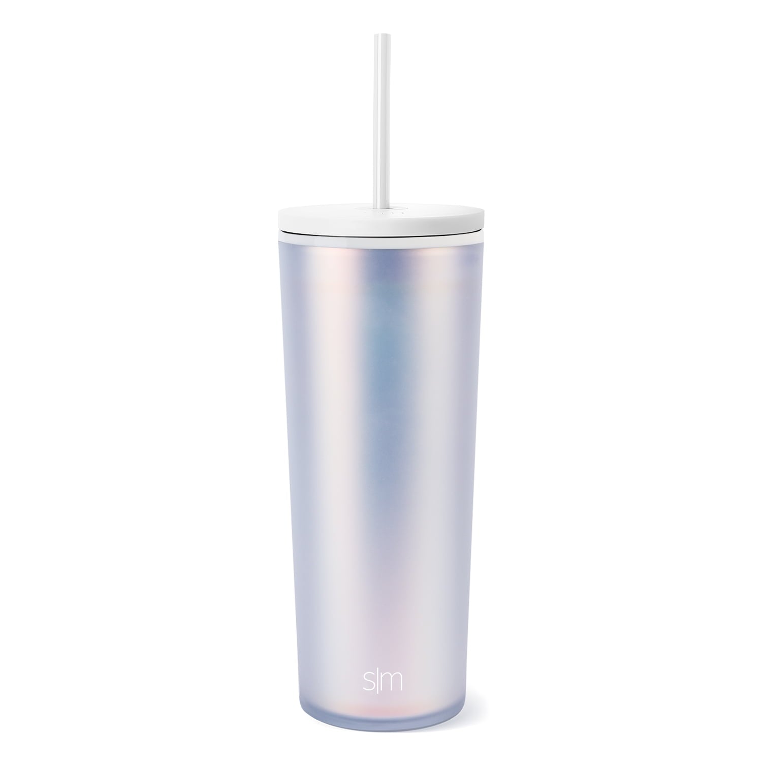 (3 pack) Simple Modern 24 fl oz Double Wall Plastic Classic Tumbler with Straw|Opalescent