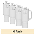 (4 pack) Cirkul 40oz All-Day StrawSip Double-Wall Insulated Stainless Steel Tumbler with Handle, Fog (Light Gray)