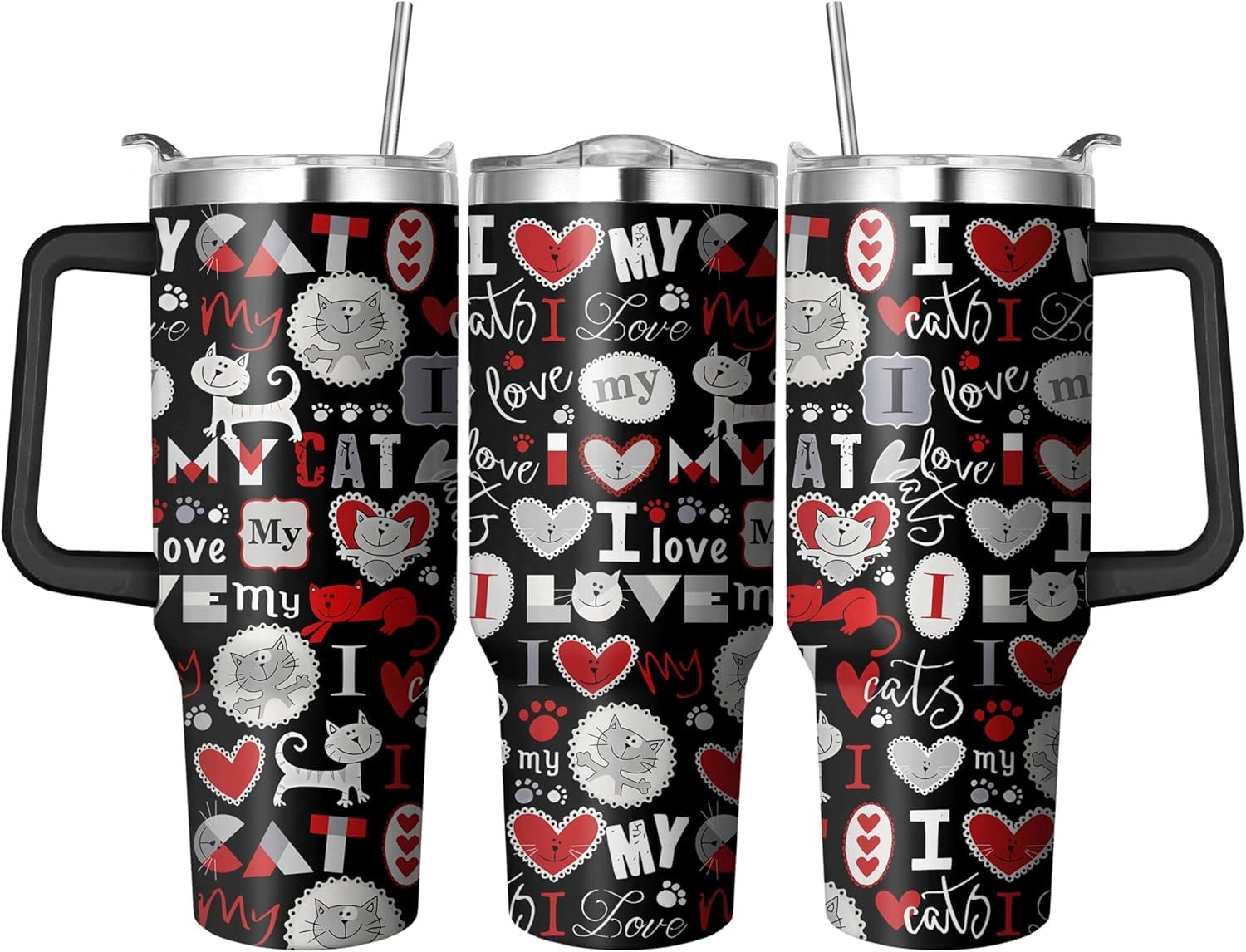40 Oz Horse Tumbler with Straw and Handle, Double Wall Stainless Steel Horse Mugs for Horse Lovers, Horse Gifts for Women Insulated Horse Cups, 40 Oz Horse Coffee Cup Gifts for Horse Lovers Women - Insulated Tumbler