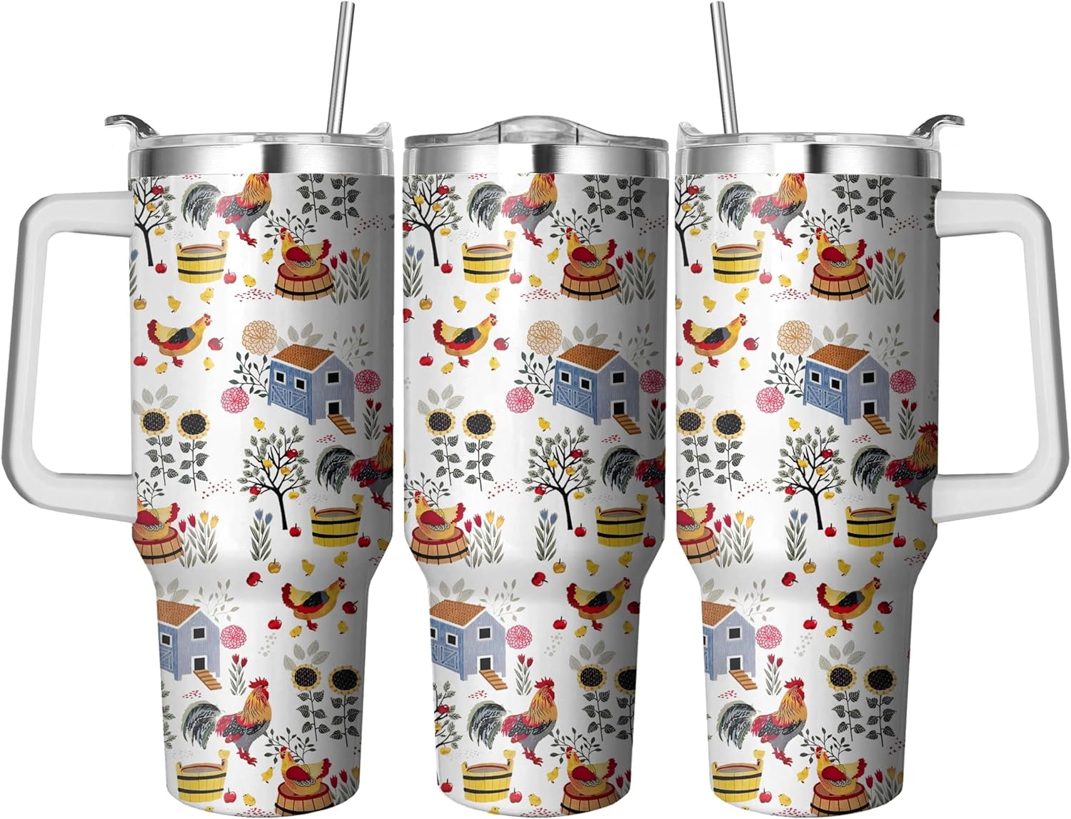 40 Oz Horse Tumbler with Straw and Handle, Double Wall Stainless Steel Horse Mugs for Horse Lovers, Horse Gifts for Women Insulated Horse Cups, 40 Oz Horse Coffee Cup Gifts for Horse Lovers Women - Insulated Tumbler