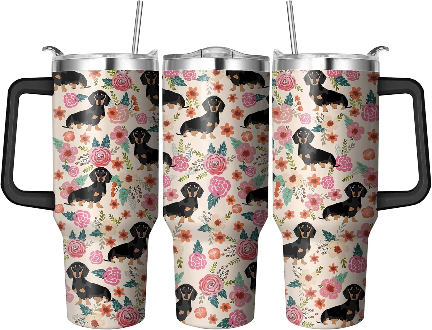 40 Oz Horse Tumbler with Straw and Handle, Double Wall Stainless Steel Horse Mugs for Horse Lovers, Horse Gifts for Women Insulated Horse Cups, 40 Oz Horse Coffee Cup Gifts for Horse Lovers Women - Insulated Tumbler