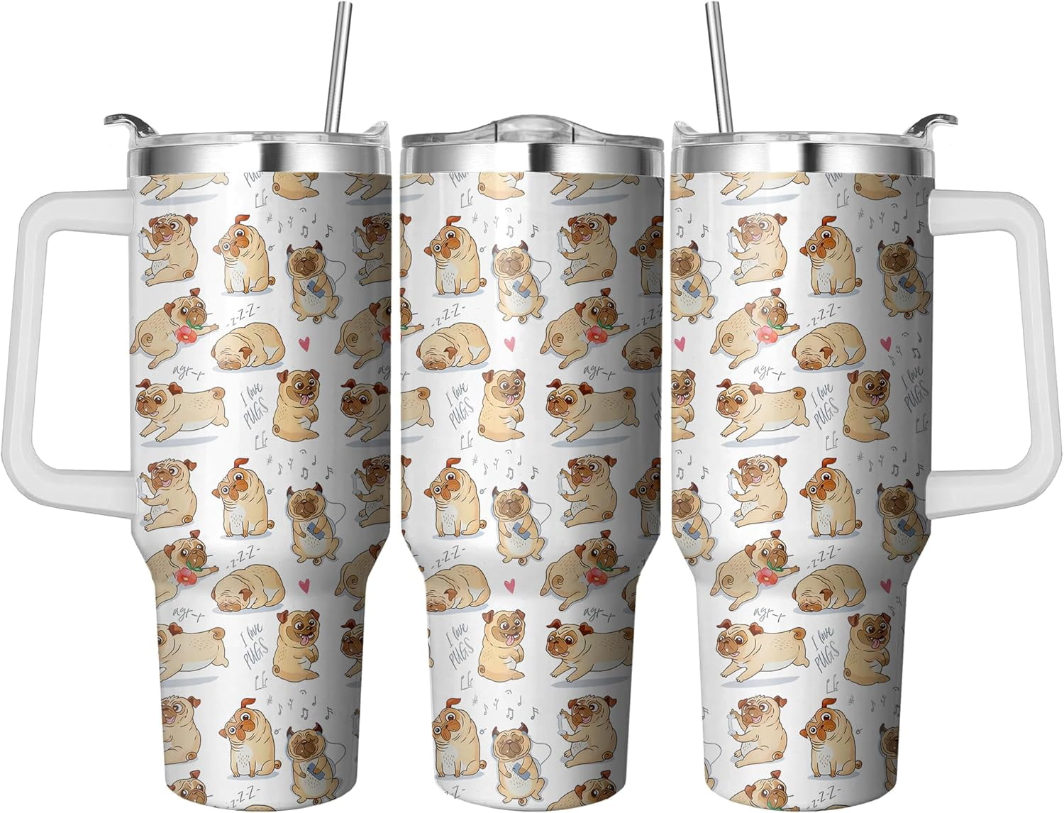 40 Oz Horse Tumbler with Straw and Handle, Double Wall Stainless Steel Horse Mugs for Horse Lovers, Horse Gifts for Women Insulated Horse Cups, 40 Oz Horse Coffee Cup Gifts for Horse Lovers Women - Insulated Tumbler