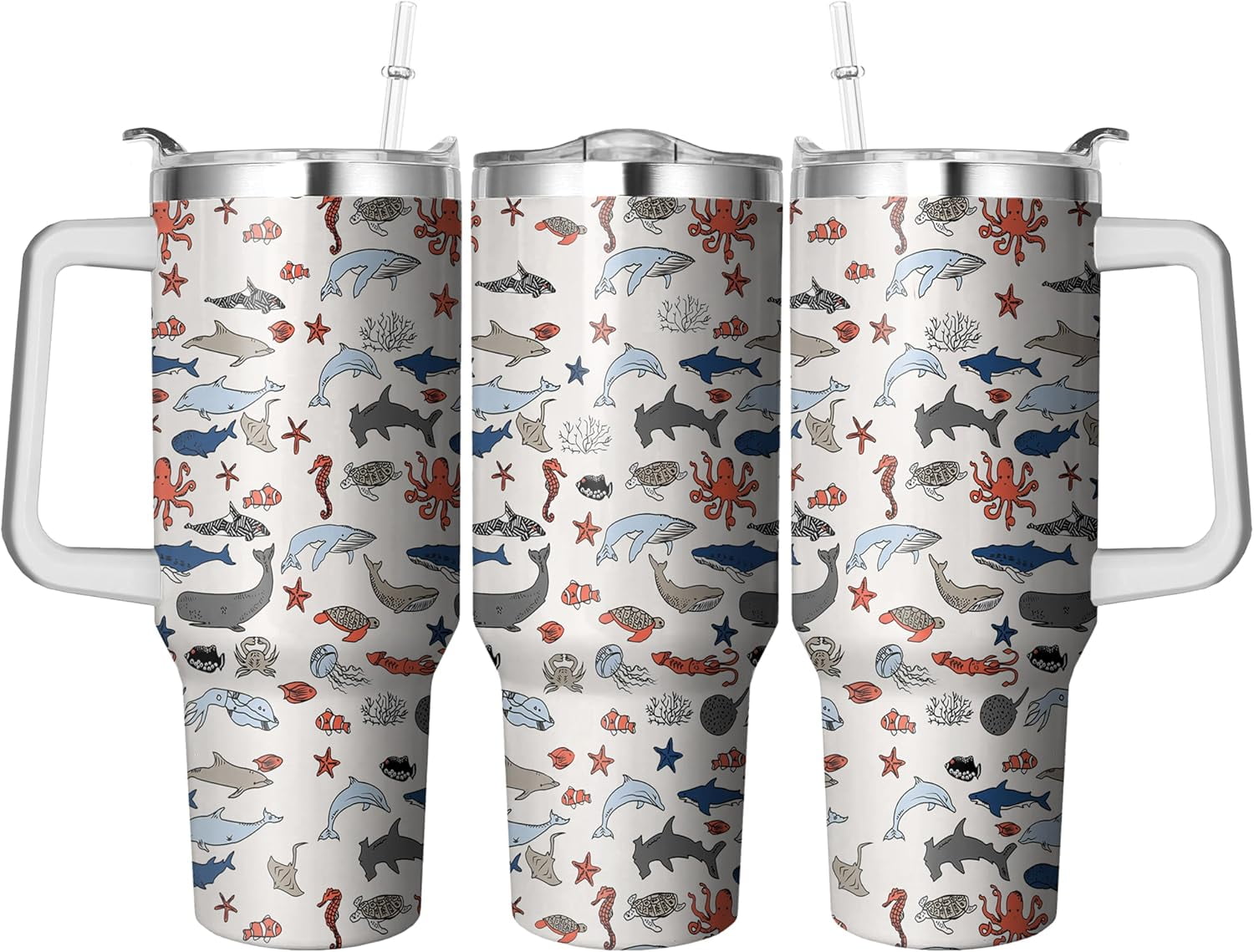 40 Oz Horse Tumbler with Straw and Handle, Double Wall Stainless Steel Horse Mugs for Horse Lovers, Horse Gifts for Women Insulated Horse Cups, 40 Oz Horse Coffee Cup Gifts for Horse Lovers Women - Insulated Tumbler