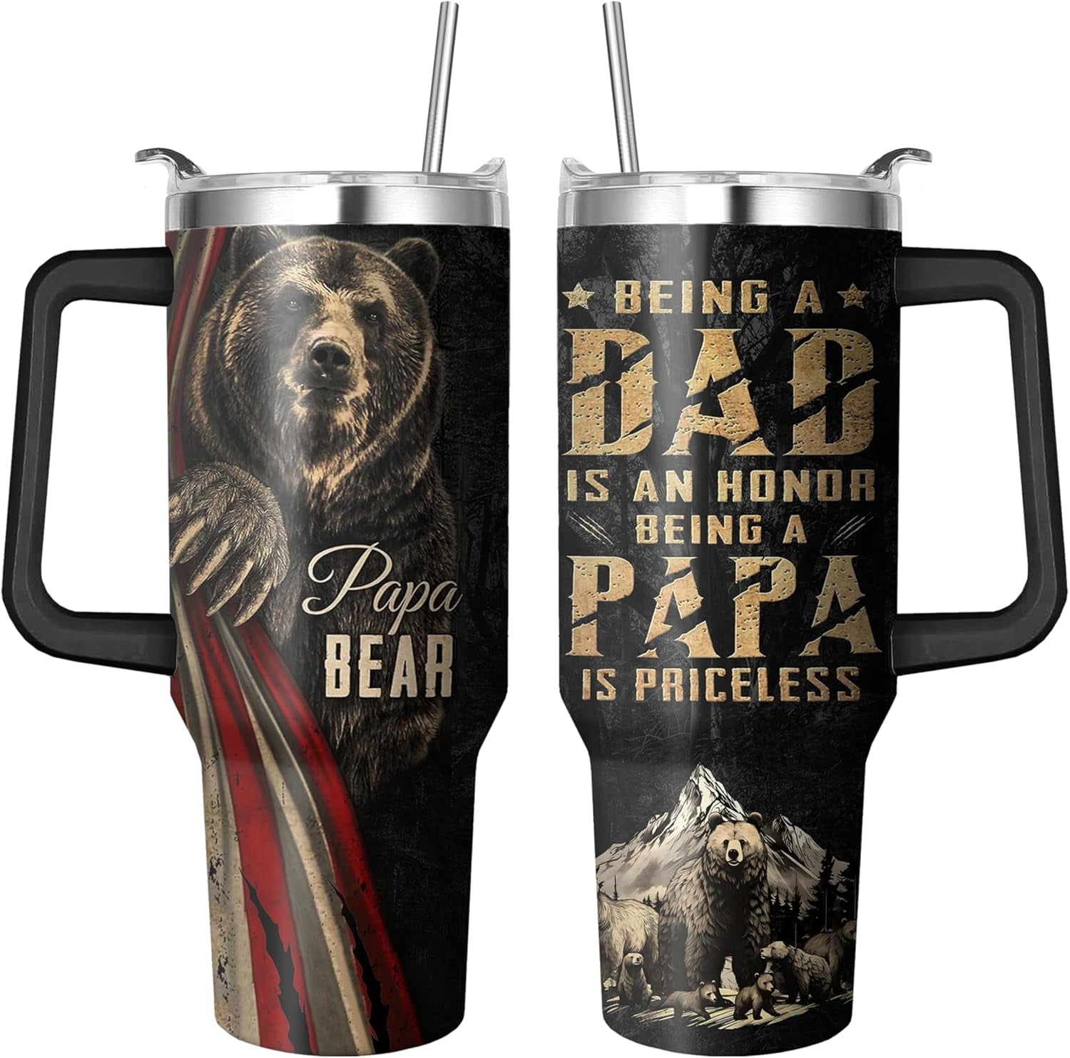 40 Oz Horse Tumbler with Straw and Handle, Double Wall Stainless Steel Horse Mugs for Horse Lovers, Horse Gifts for Women Insulated Horse Cups, 40 Oz Horse Coffee Cup Gifts for Horse Lovers Women - Insulated Tumbler